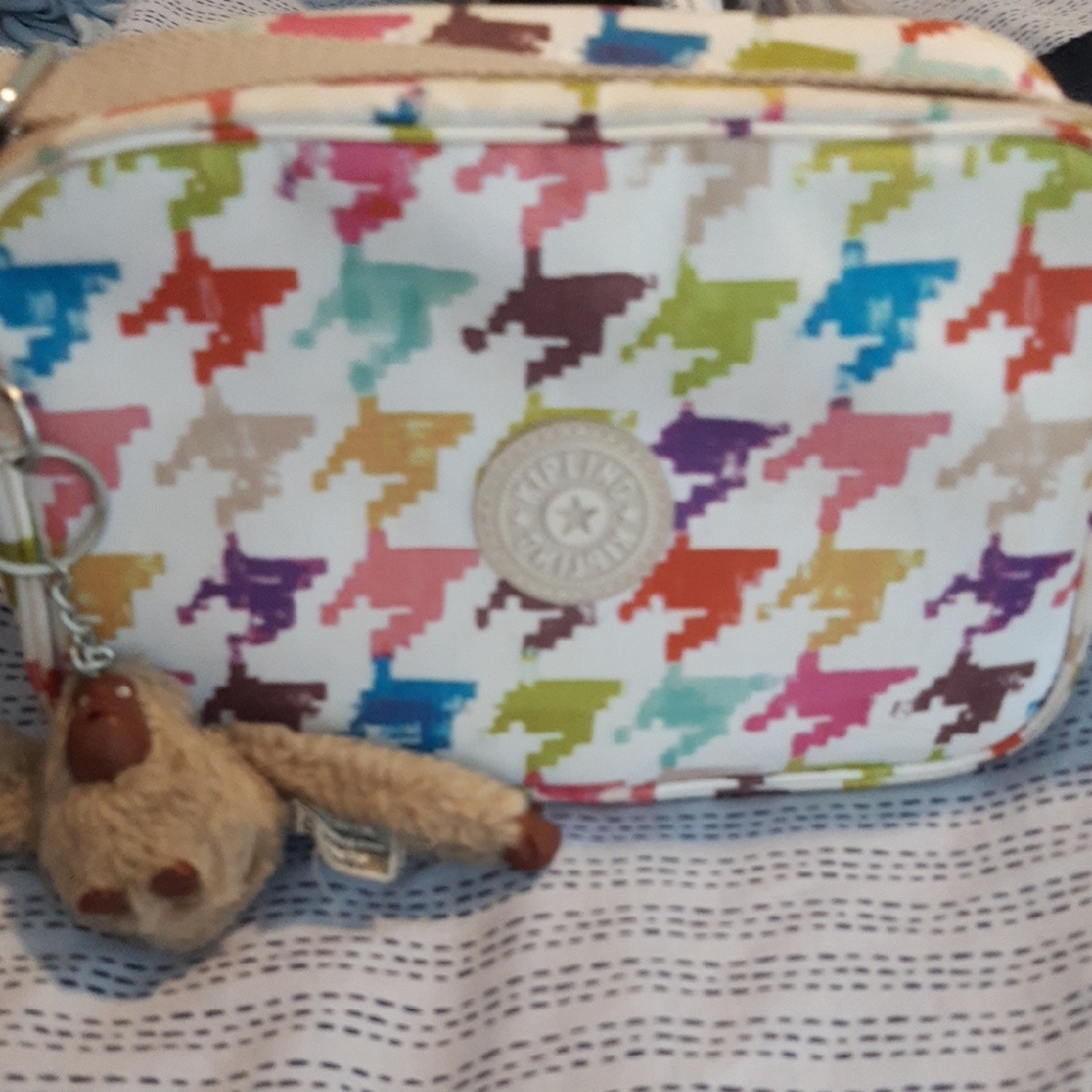 Kipling Colorful Houndstooth Crossbody Bag